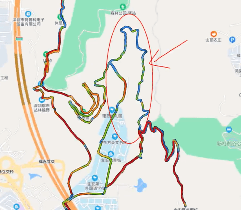 宝安凤凰山轻度越野路一