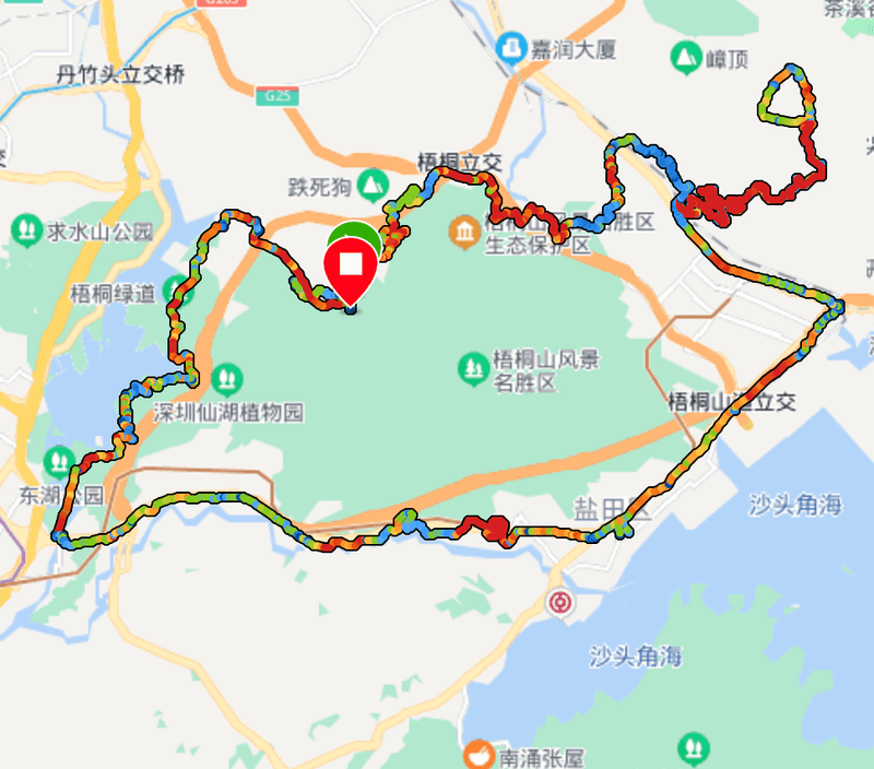 环梧桐山路线1/4-东湖公园